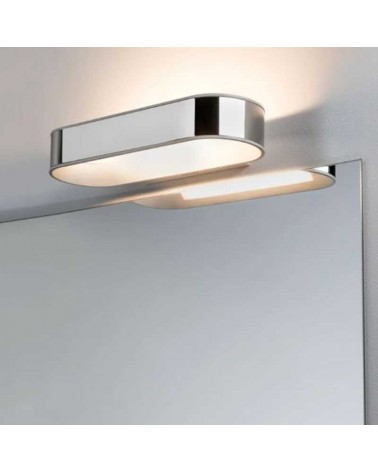 Aplique baño 31cm aluminio y acero acabado cromo y blanco LED 20W 2700K IP44 Regulable