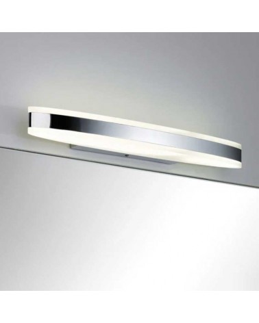 Bathroom wall light 50cm metal and acrylic chrome and white finish LED 9W 3000K IP44