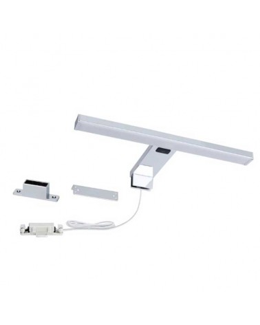 Aplique baño 30cm aluminio y acrílico acabado cromo LED 3,7W CCT 2700K-6500K sin taladro IP44