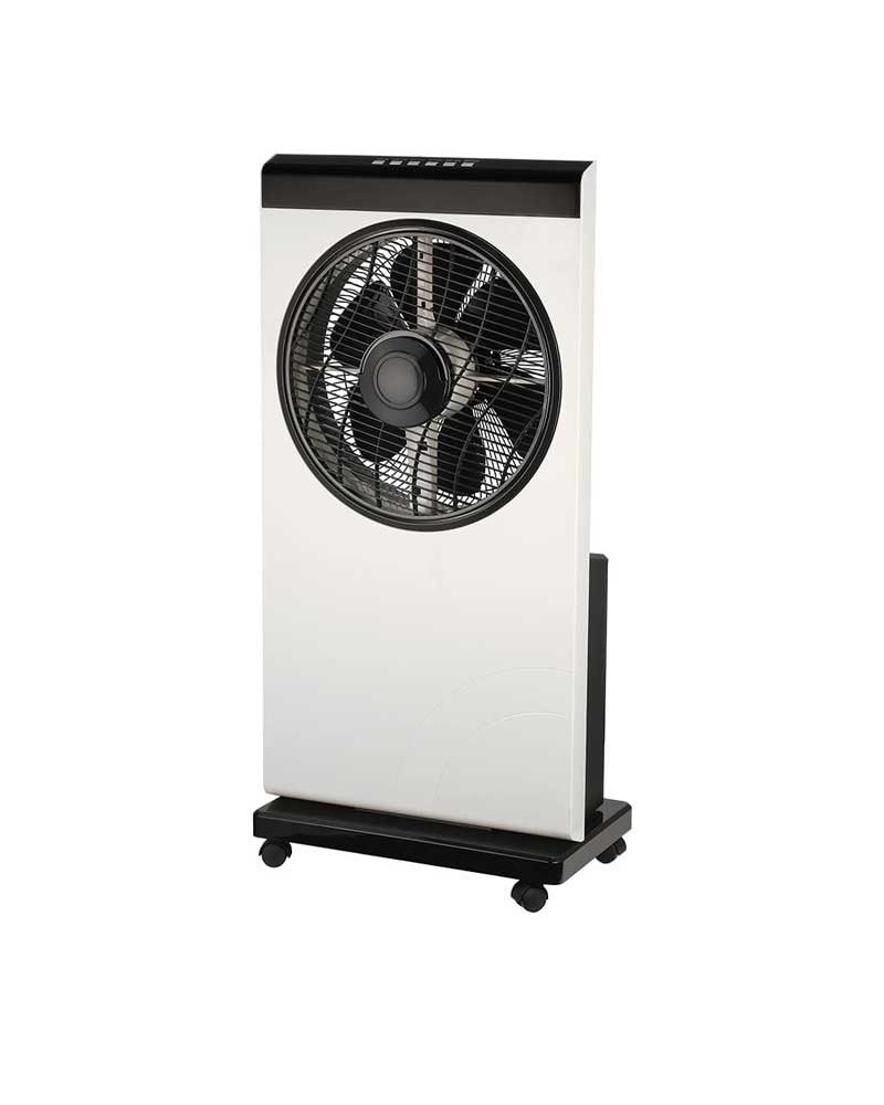 Ventilador nebulizador 89cm con mando a distancia acabado blanco y negro 80W aspas Ø30cm