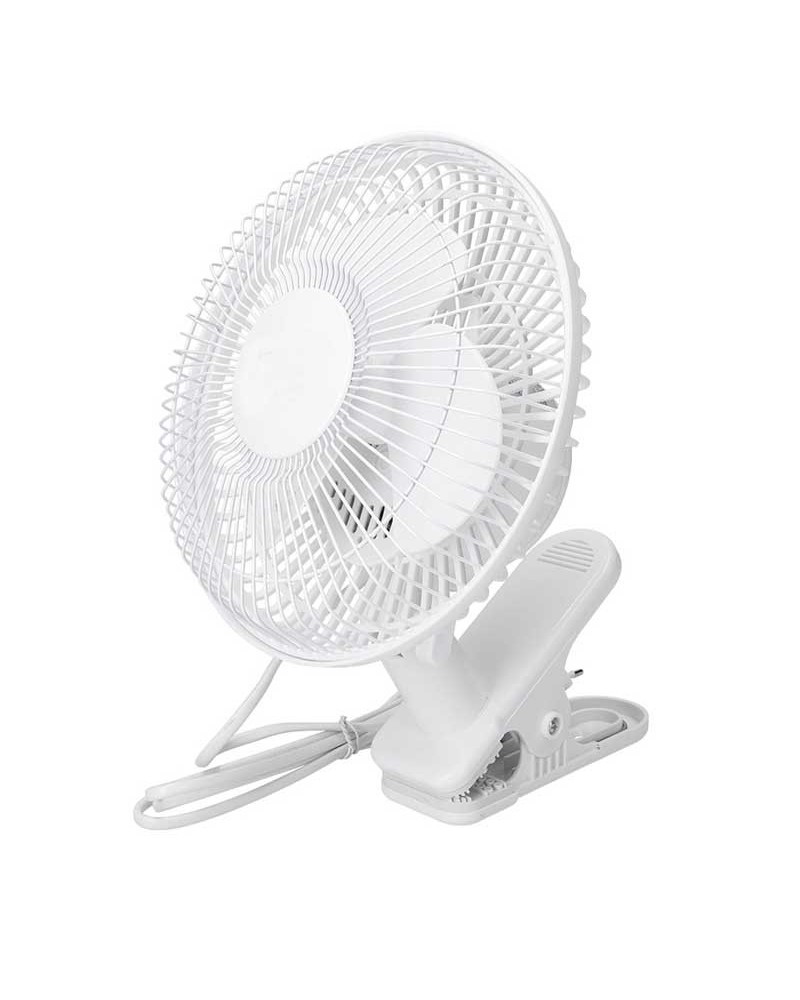 White clamp fan 15W blades Ø 15cm