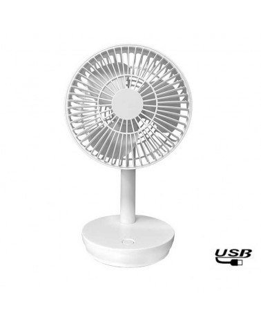 Ventilador de mesa blanco 5W recargable aspas Ø14,5cm