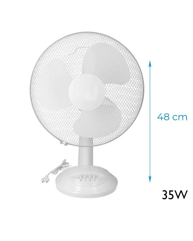 Ventilador de mesa blanco 35W aspas Ø30cm