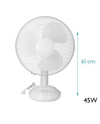 Ventilador de mesa blanco 45W aspas Ø40cm