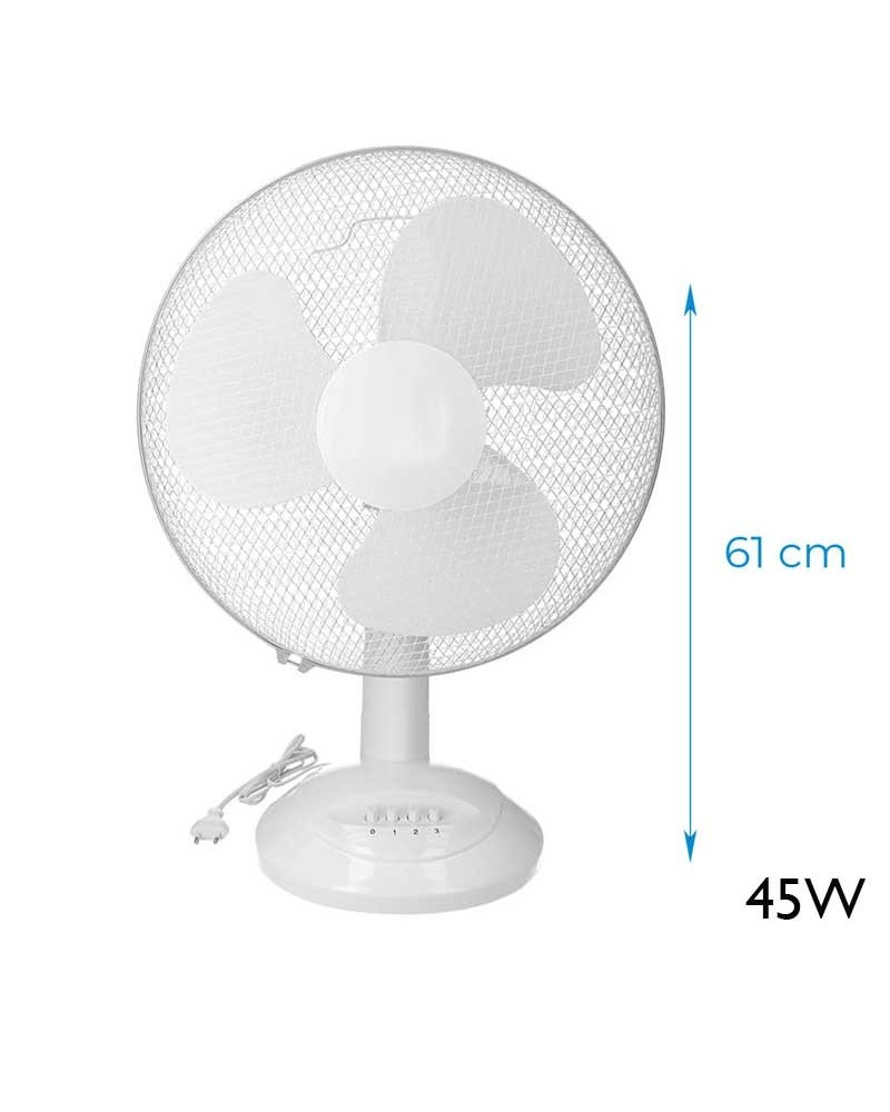 Ventilador de mesa blanco 45W aspas Ø40cm