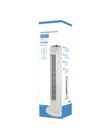 Ventilador de torre blanco 45W 78cm de altura