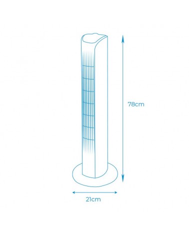 Ventilador de torre blanco 45W 78cm de altura