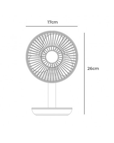 Ventilador de mesa blanco 5W recargable aspas Ø14,5cm