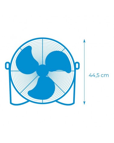 Black oscillating industrial floor fan 45W blades Ø35cm