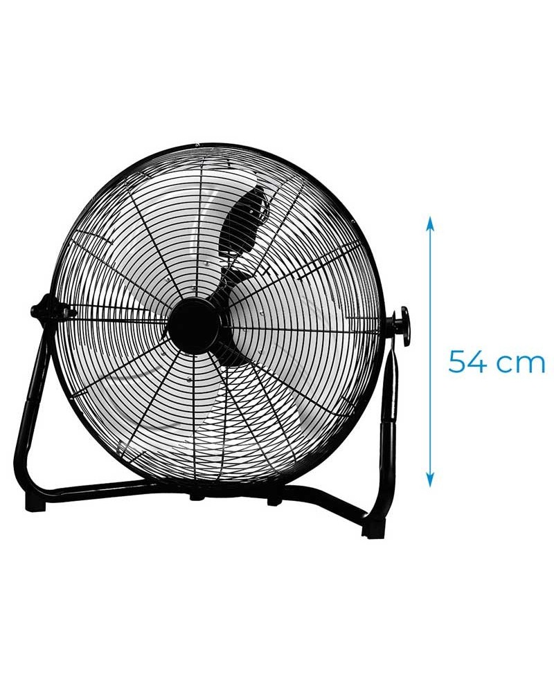 Ventilador de suelo industrial negro 100W aspas Ø45cm