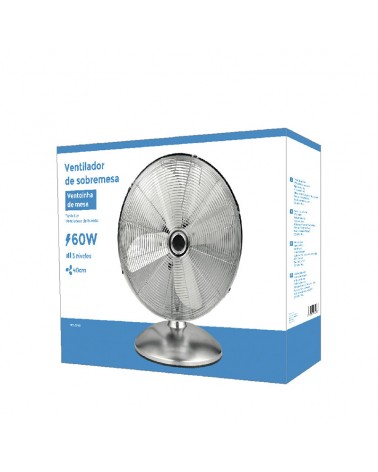 Chrome table fan 60W blades Ø40cm