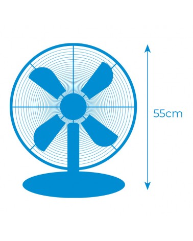 Chrome table fan 60W blades Ø40cm