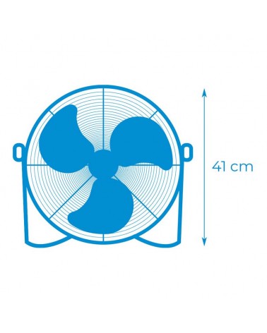 Black industrial floor fan 45W blades Ø30cm