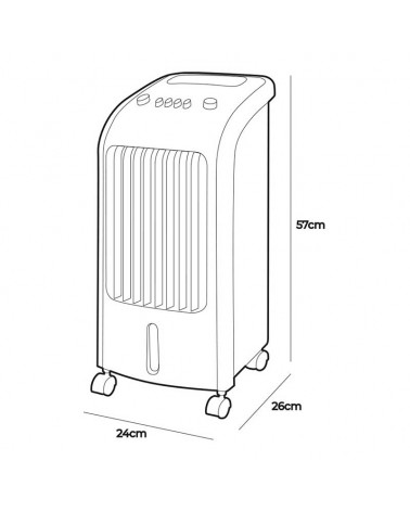 Climatizador portátil por agua de 3 litros 80W 57cm de altura