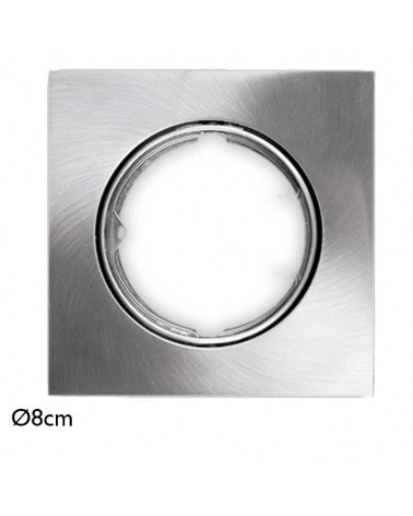 Recessed ring 8cm square folding in satin nickel GU10