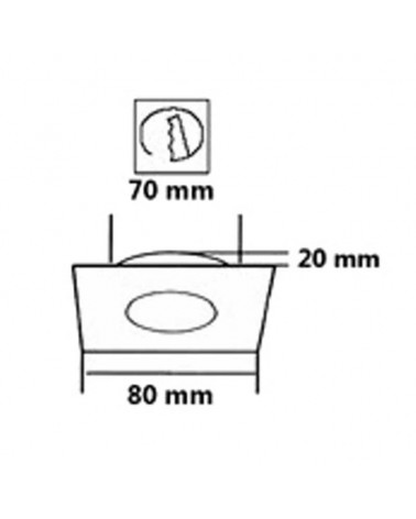 Recessed ring 8cm square folding in satin nickel GU10