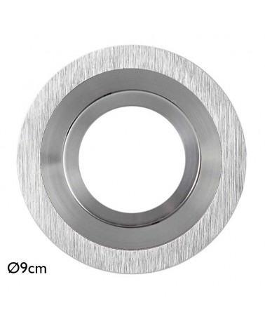 Recessed ring 9cm round folding in aluminum GU10