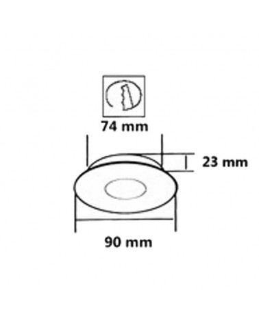 Aro empotrable 9cm abatible redondo en aluminio GU10