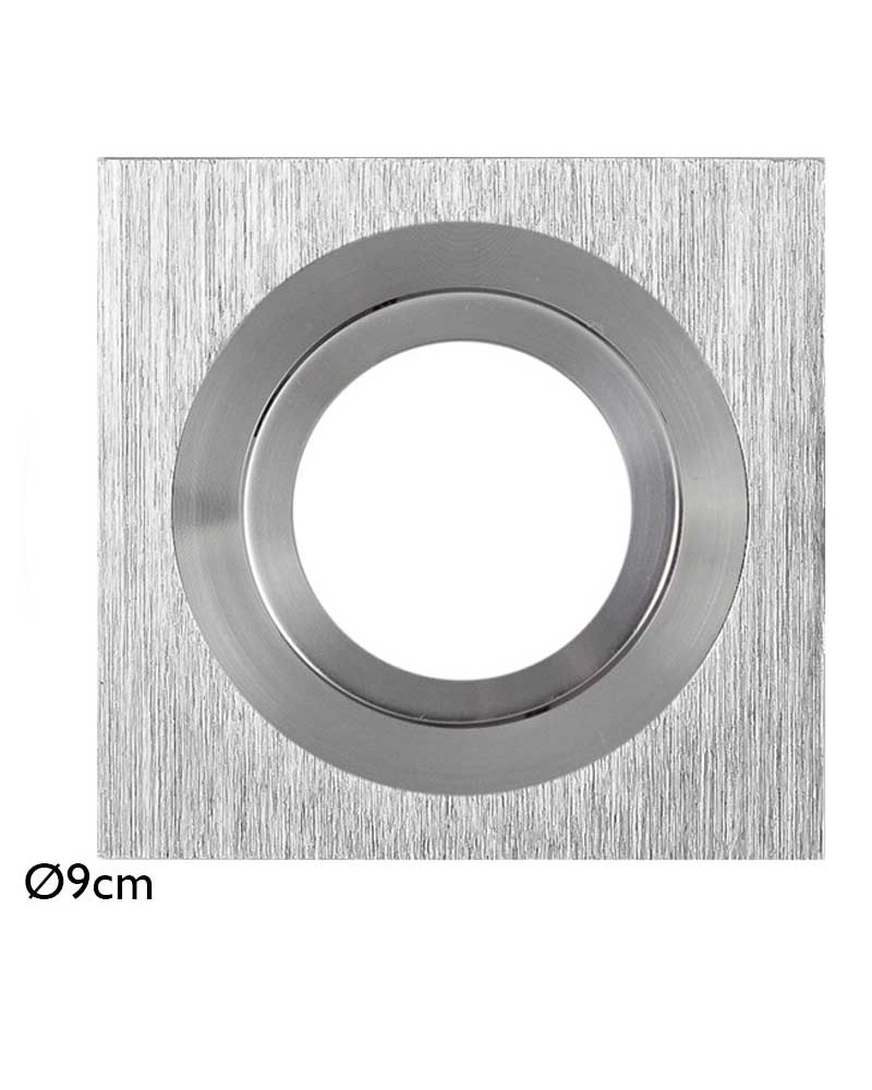 Recessed ring 9cm square folding in aluminum GU10