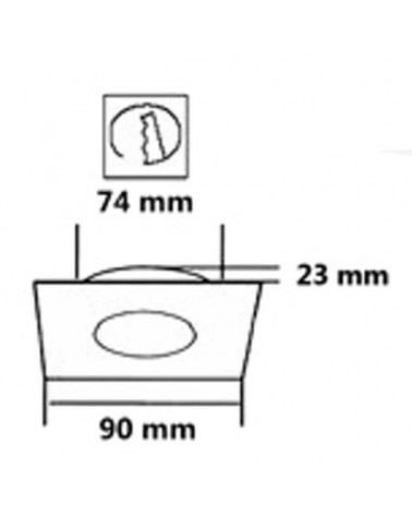 Aro empotrable 9cm abatible cuadrado en aluminio GU10