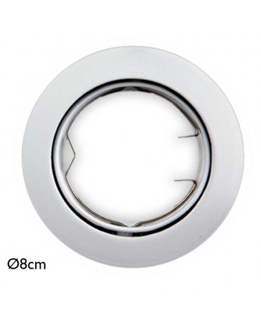 Recessed ring 8cm folding round in white GU10