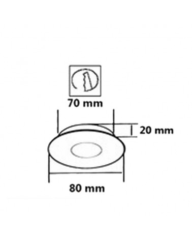 Recessed ring 8cm folding round in white GU10