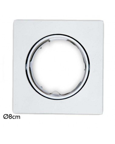 Recessed ring 8cm folding square in white GU10