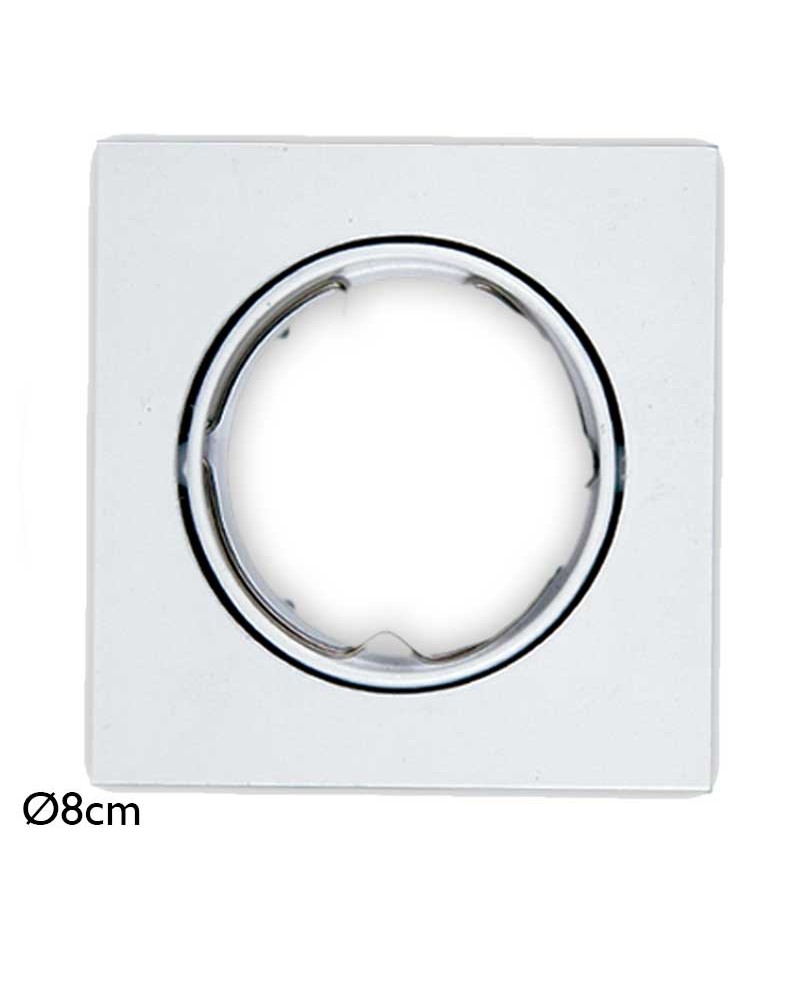 Recessed ring 8cm folding square in white GU10