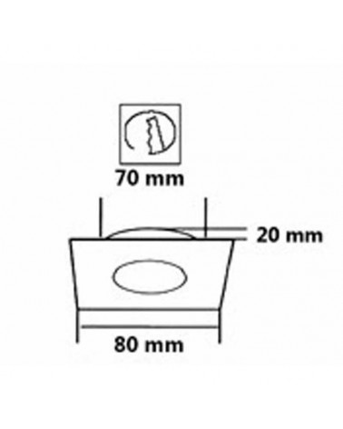 Aro empotrable 8cm abatible cuadrado en blanco GU10