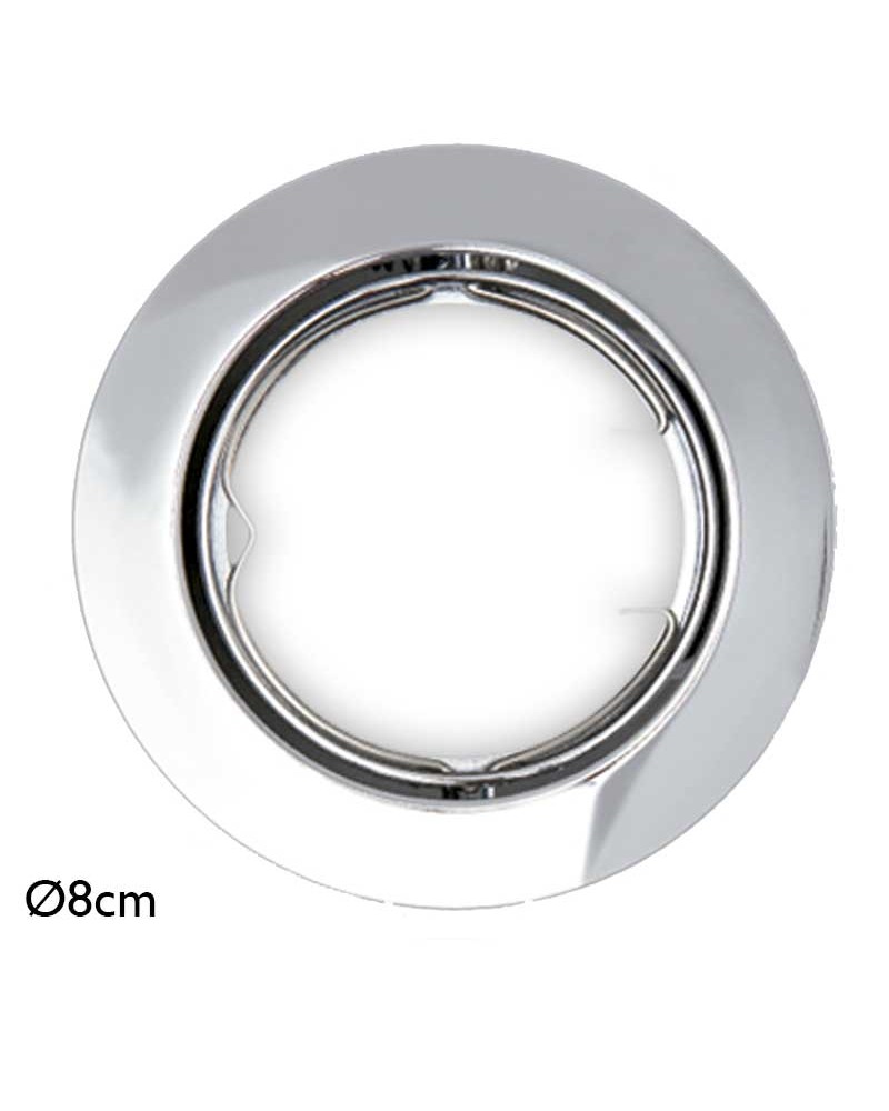 Recessed ring 8cm folding round in chrome GU10