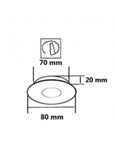 Aro empotrable 8cm abatible redondo en cromo GU10