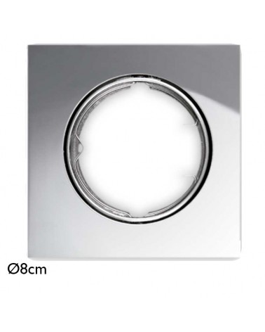 Recessed ring 8cm square folding in chrome GU10