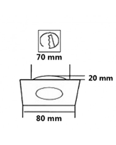 Aro empotrable 8cm abatible cuadrado en cromo GU10