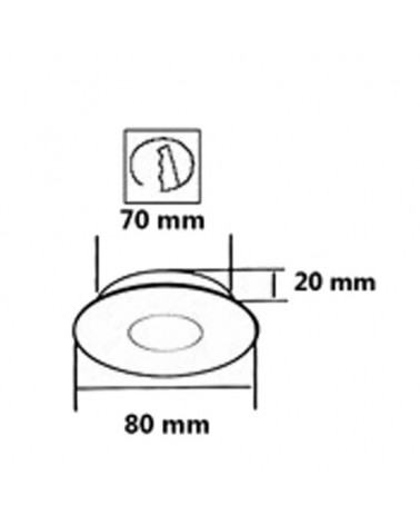 Recessed ring 8cm folding round in nickel GU10