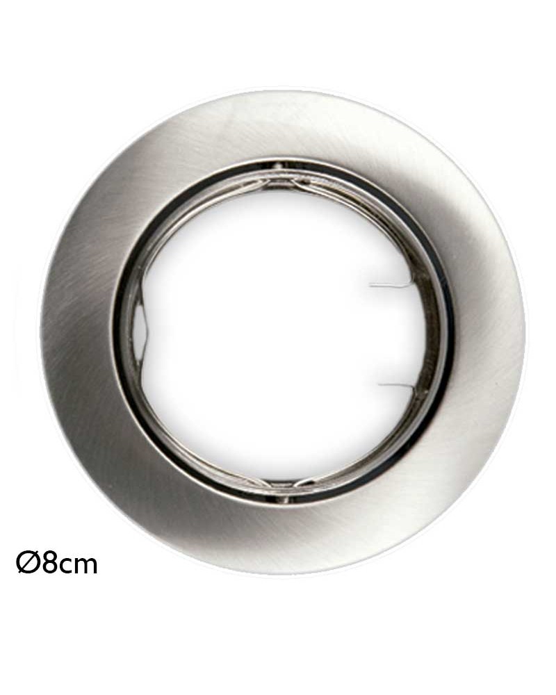 Recessed ring 8cm folding round in nickel GU10