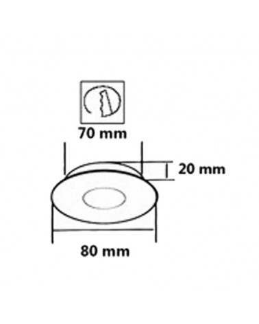 Recessed ring 8cm round folding in leather GU10