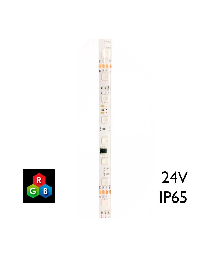 RGB LED strip IP65 SPI 14.4W 24V 5 meters