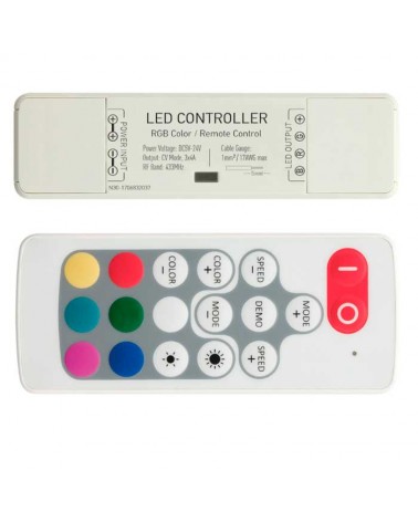 Controlador RF RGB Control Remoto 5-24V 3X4A