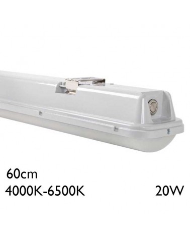 Regleta estanca 60cm LED 20W Switch 4000K-6500K DALI IP65