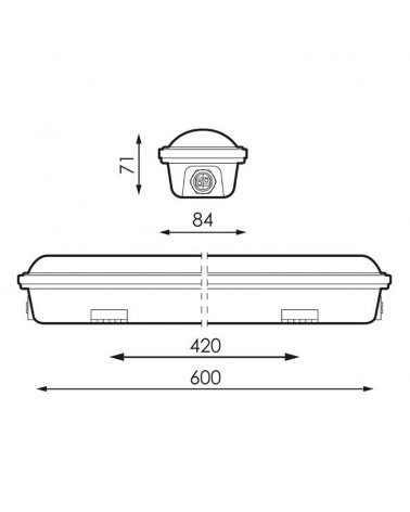 Regleta estanca 60cm LED 20W Switch 4000K-6500K DALI IP65