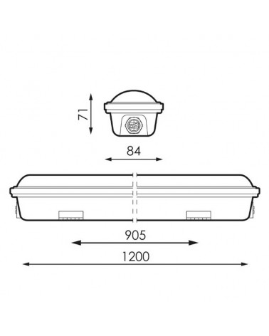 Regleta estanca 120cm LED 40W Switch 4000K-6500K DALI IP65