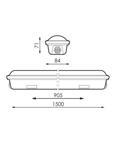 Regleta estanca 150cm LED 60W Switch 4000K-6500K DALI IP65