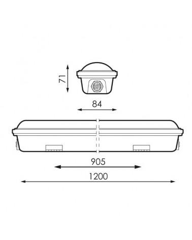 Regleta estanca de emergencia 120cm LED 40W Switch 4000K-6500K DALI IP65