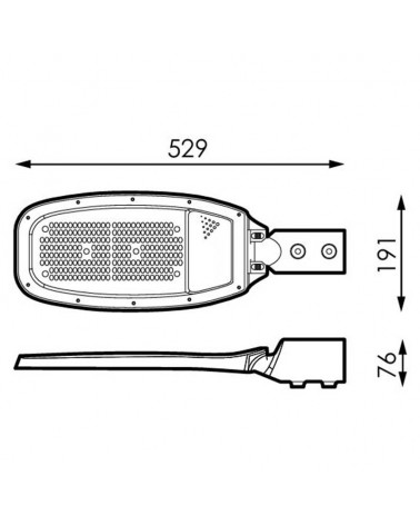 Farola LED 52,9x19,1cm 70W 8400Lm IP66