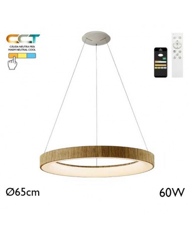 LED Ceiling lamp 65cm diameter 60W metal and acrylic CCT 2700K/4000K/5000K DIMMABLE with remote control and app