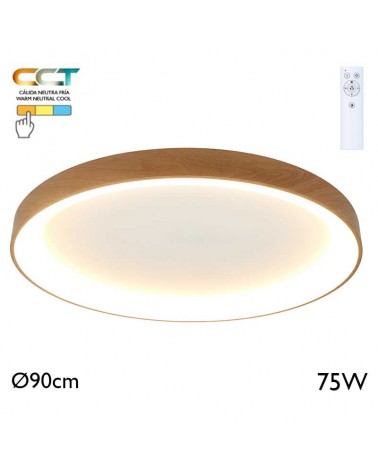 LED Ceiling light 90cm diameter 75W metal and acrylic CCT 2700K/4000K/5000K DIMMABLE with remote control
