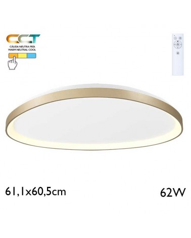 LED ceiling light, 61.1x60.5cm diameter 62W metal and acrylic CCT 2700K/4000K/5000K DIMMABLE with remote control