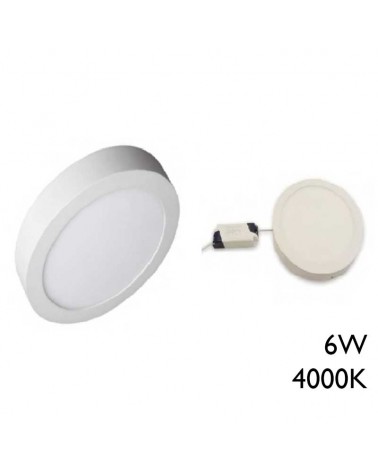 Plafón downlight LED 4000ºK 6W 11cm LED de superficie acabado blanco redondo