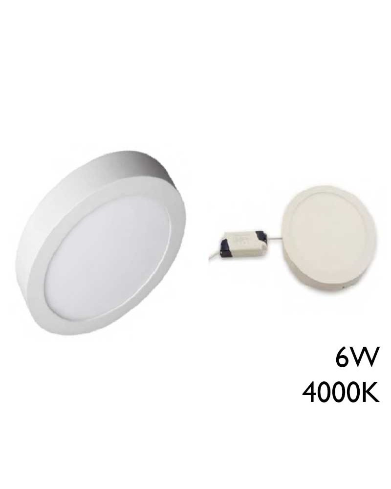 Downlight ceiling lamp LED 4000ºK 6W 11cm LED surface finish white round