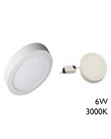 Plafón downlight LED 3000ºK 6W 12cm LED de superficie acabado blanco
